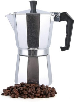 Buy Turkish Coffee Maker Italian Espresso Moka Coffee Pot Octagonal For Coffee Lover Aluminum 6 Cups 300Ml in UAE