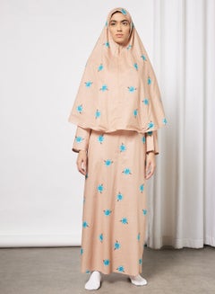 اشتري ثوب صلاة مزود بحجاب ومزين بنقشة زهور في الامارات