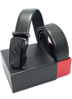 اشتري Classic Milano Men’s Leather Belt for men Fashion Belt Ratchet Dress Belts for men with Automatic Click Buckle for Mens Belt Enclosed in an Elegant Gift Box ALTHQ-3705-7 (Black) by Milano Leather في الامارات