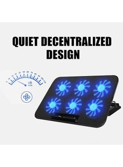 Buy Laptop Cooling Pad, Adjustable Laptop Cooling Fan, Portable Laptop Cooler with 6 Quiet Fan LED Lights, Gaming Laptop Cooling Pad for Laptops Below 18 Inches in UAE