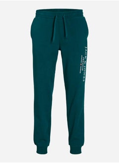 Buy Logo Print Cuffed Joggers with Drawstring in Saudi Arabia