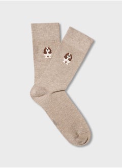 Buy Dog Print Crew Socks in UAE