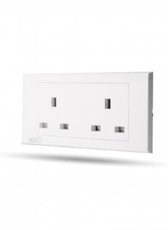 اشتري Double electrical socket 13 amp white في السعودية