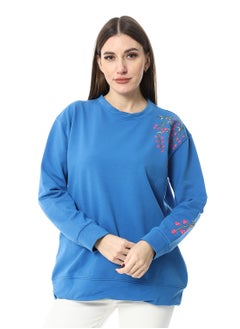 Buy WomenEmbroidery Melton sweat Shirt With Long Sleeves in Egypt