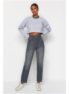 Buy Gray High Waist Mom Jeans TWOAW24JE00076 in Egypt