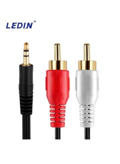 Buy 3.5mm to 2 RCA Male Plug to RCA Stereo Audio Video Male AUX Cable Cord, 3.5 mm to RCA AV Camcorder Video Cable in UAE