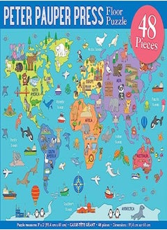 اشتري World Map Floor Puzzle by Peter Pauper Press Hardcover في الامارات