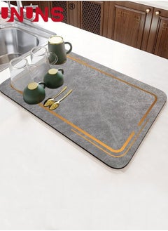 اشتري Dish Drying Mat,Coffee Bar Mat For Countertops,Non-Slip Sink Mat,Fit Under Coffee Maker Absorbent Hide Stain,Rubber Backed Drying Mat For Kitchen Counter,50x80cm في السعودية