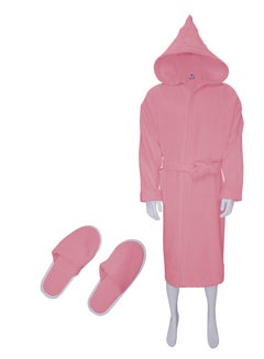 Buy Egyptian Cotton Bathrobe For Unisex With Elbow And Slipper And Waist Belt in Saudi Arabia