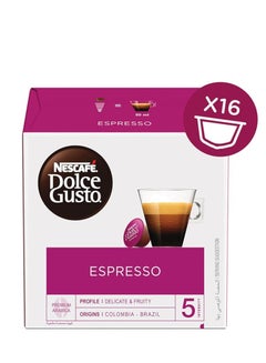 اشتري Nescafe Dolce Gusto Espresso Coffee Capsules, 16 Capsules 88G, Pink في الامارات