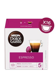 Buy Nescafe Dolce Gusto Espresso Coffee Capsules, 16 Capsules 88G, Pink in UAE