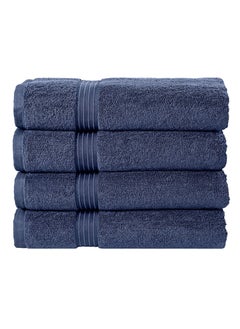 اشتري 4-Piece 100% Combed Cotton 550 GSM Quick Dry Highly Absorbent Thick Soft Hotel Quality For Bath And Spa Bathroom Towel Set 70x140cm في السعودية