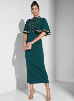 Buy Cape Sleeve Embellished Dress in UAE
