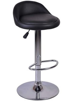 Buy PU Leather Bar Stool with Back Rest Height Adjustable Swivel Pub Chair Home Kitchen Bar stools Backless Stool with Footrest in Saudi Arabia