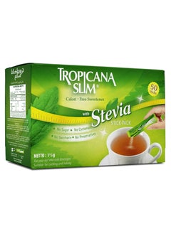 Buy Tropicana Slim Calorie - Free Sweetener With Stevia 50 Sticks 75grams in UAE