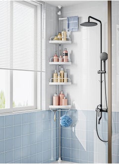 Buy 4-Tier Multi Corner Bathroom Shelf Silver/White in Saudi Arabia