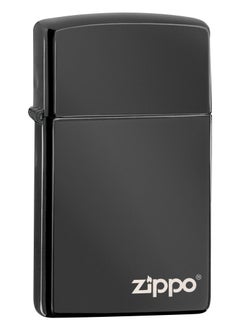 Buy Zippo 28123ZL 28123 Slim High Polish Black Zippo Logo Windproof Lighter in UAE