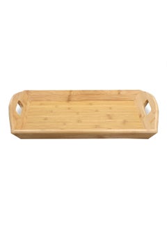 Buy High Quality Rectangular Shaped Bamboo Serving Tray Brown 7 x 34.3 x 48.5 cm G19-BX044L in Saudi Arabia