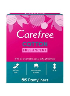 Buy Carefree Daily COTTON FEEL NormalFit Panty Liners Fresh Scent 56 PCS in Egypt