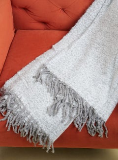 Buy Grey Woven Blanket 130X170Cm in Saudi Arabia