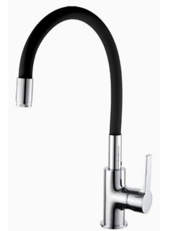 Buy Kitchen Sink Mixer With Stainless Steel Flexible Hose Black in Saudi Arabia