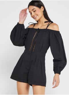 Buy Lace Trim Insert Starppy Playsuit in UAE