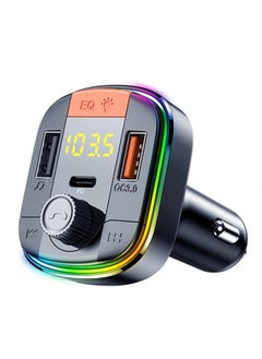 اشتري Bluetooth Adapter for Car, HiFi Bluetooth 5.3 FM Transmitter, Wireless Radio Music Adapter, Light Switch, HiFi Bass Sound, Fast Charging, LED Display Hands-Free Calling Support USB Drive في الامارات