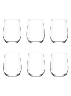 Buy 6-Piece drinking glass set clear 475ML in Saudi Arabia