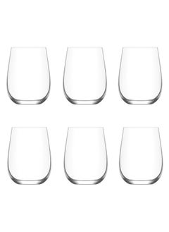 Buy 6-Piece drinking glass set clear 475ML in Saudi Arabia