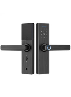 Buy Tuya Smart Lock Fingerprint Lock Door Lock Keypad Door Lock with Handle Fingerprint Electronic Deadbolt Black in Saudi Arabia