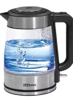 Buy Black & White 2L 2200W Electric Glass Kettle Fast Boiling Automatic Shut Off When Boiled Healthy and Safe in Egypt