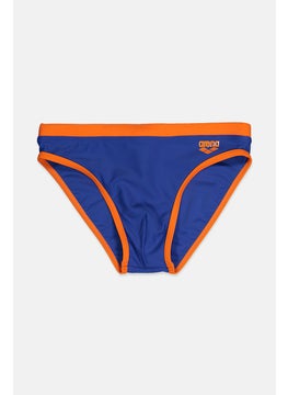 اشتري Men Brand Logo Swim Trunks, Blue and Orange في السعودية