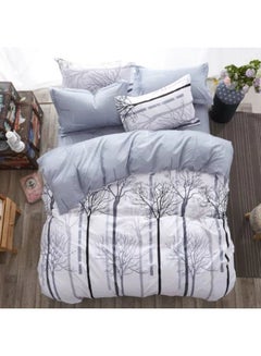 Buy 4-Piece Single Size Duvet Cover Set|1 Duvet Cover+1 Fitted Sheet+2 Pillow Cases| Microfibre | Multicolor in UAE