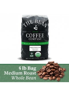 Buy The Bean Coffee Company Organic Mocha Java, Medium Roast, Whole Bean, 5-Pound Bag in UAE