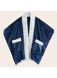 Buy Velvet Poncho Wearable Blanket Navy in Egypt