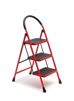 Buy 3 Steps Ladder Folding Step Stool With Anti Slip Sturdy And Wide Pedal Lightweight Portable Multi Use Stepladder For Home And Kitchen Foldable Ladder Space Saving in UAE