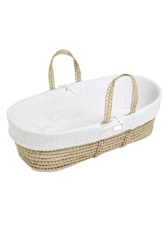 Buy Natural Knitted Baby Moses Basket And Mattress From 0 - 4 Months in UAE