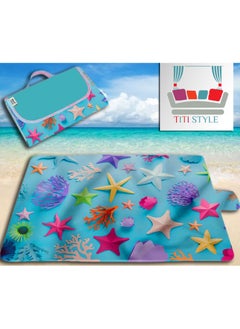 اشتري Waterproof beach rug that can be folded into a small and lightweight bag, 100 x 145 cm في مصر