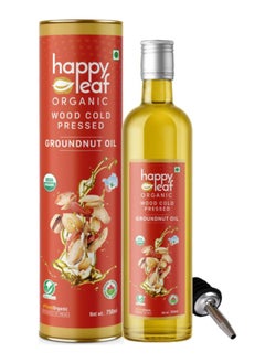 Buy Wood Cold Pressed Organic Groundnut Oil 750 ml in UAE