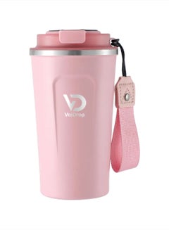 Buy Voidrop-Travel cups-16oz Tumbler - Coffee Travel Mug Spill Proof with Lid - hot beverage-travel mug-thermal mug-Coffee Cups for Keep Hot/Ice Coffee (Pink 500ML) in UAE