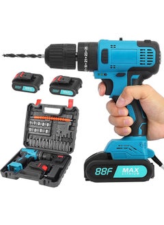 Buy 21V Cordless Drill Driver,Electric Drill,Power Drill Set with Lithium Ion Battery Charger,25 Pieces Bits In Kitbox For Drilling Fastening,2 Speed,LED Light,Electric Screwdrivers for Home DIY in Saudi Arabia