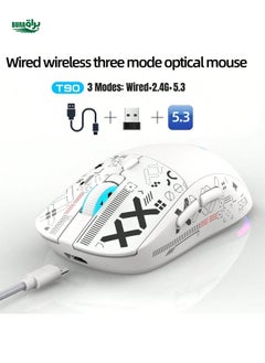 اشتري HXSJ HXSJ 3-mode Wired & Wireless 2.4g Mouse مع إضاءة RGB ، 6 أزرار ، مستشعر بصري للألعاب والمكتب والاستخدام المنزلي في السعودية