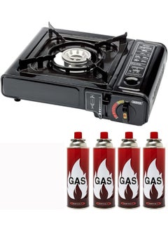 Buy GO2CAMPS Camping Stove-Portable Butane Gas Camping Stove with Four Cartridges and Compo Pack in UAE