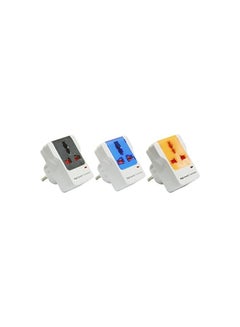 Buy 3-Way Adapter with 2-Pin Universal Travel Socket - with Light - 16A - 3pcs in Egypt