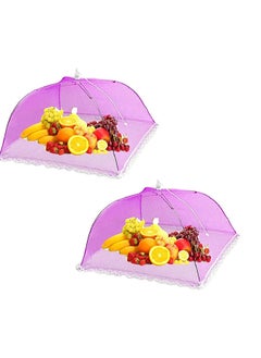 Buy Mesh Food Cover Tent [ Large Size ] Umbrella Food Cover [ Avoid flys and insects flying into your food ] [ Indoor and Outdoor Use ] [ Camping Utensil ] Pink (Pack Of 2) in UAE