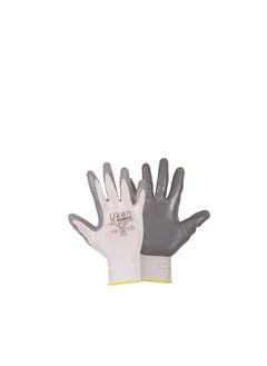 Buy UKEN Nitrile Grey Grip Gloves (Medium) in UAE