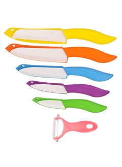 Buy Ceramic Knife Set 6 Piece Ceramic Knives Colored with Cover Kitchen Knife Set include Peeler 3 inch Paring Knife Bread knife 6 inch Small Chef Knife in UAE