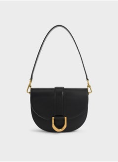 اشتري CHARLES & KEITH Shoulder Bag & Crossbody Bag Gabine Saddle Bag - Black في الامارات