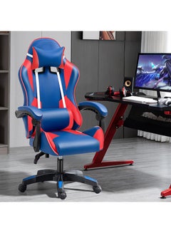Buy Ergonomic Gaming Chair Swivel Leather Computer Office Chair With Armrest Video Game Chair 135° Gaming Recliner Rocker Lumbar Pillow for Home Office Gaming Room in Saudi Arabia