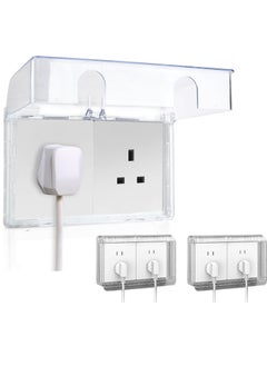 Buy 2 Pcs Waterproof Clear Wall Switch Cover Box, Socket Protector Cover, Childproof Electrical Outlet Cover, Plug Cover Box, Baby Switch Protector Cover, Bathroom Shower Guard for Baby Safety Proofing in Saudi Arabia